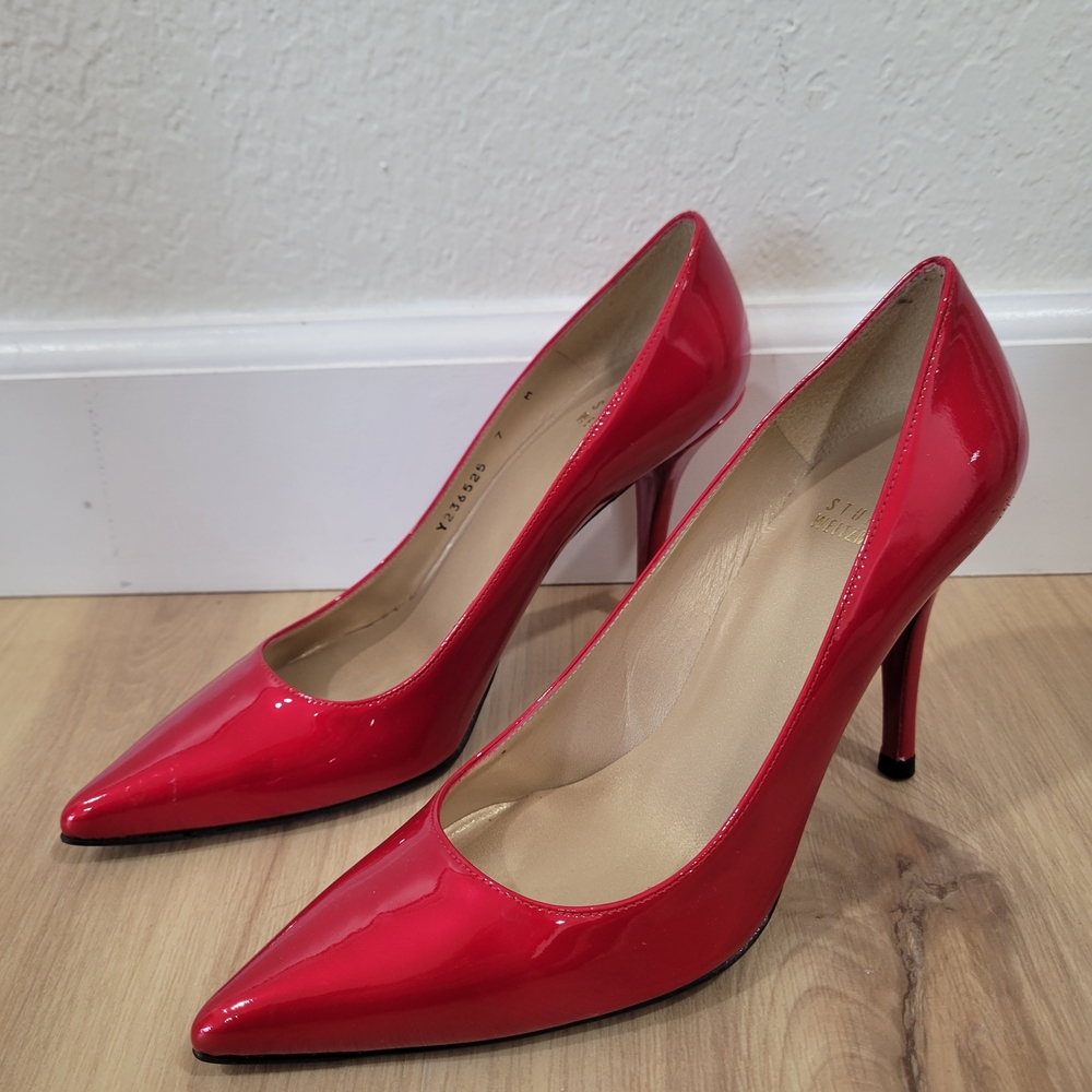 New Stuart Weitzman Red Patent Leather Pumps | Size 7